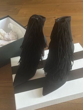 Aquazzura Black Stretch Suede Bootie